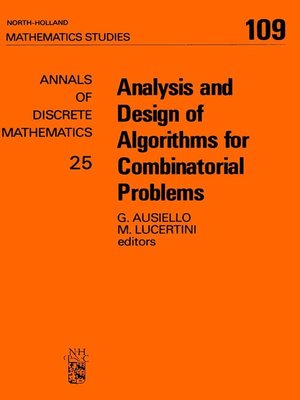 cover image of Analysis and Design of Algorithms for Combinatorial Problems
